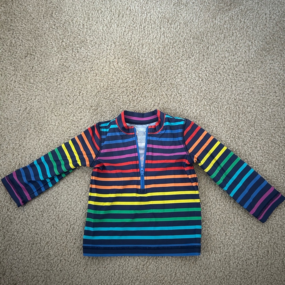 Primary Rainbow Rashguard Swim Shirt
